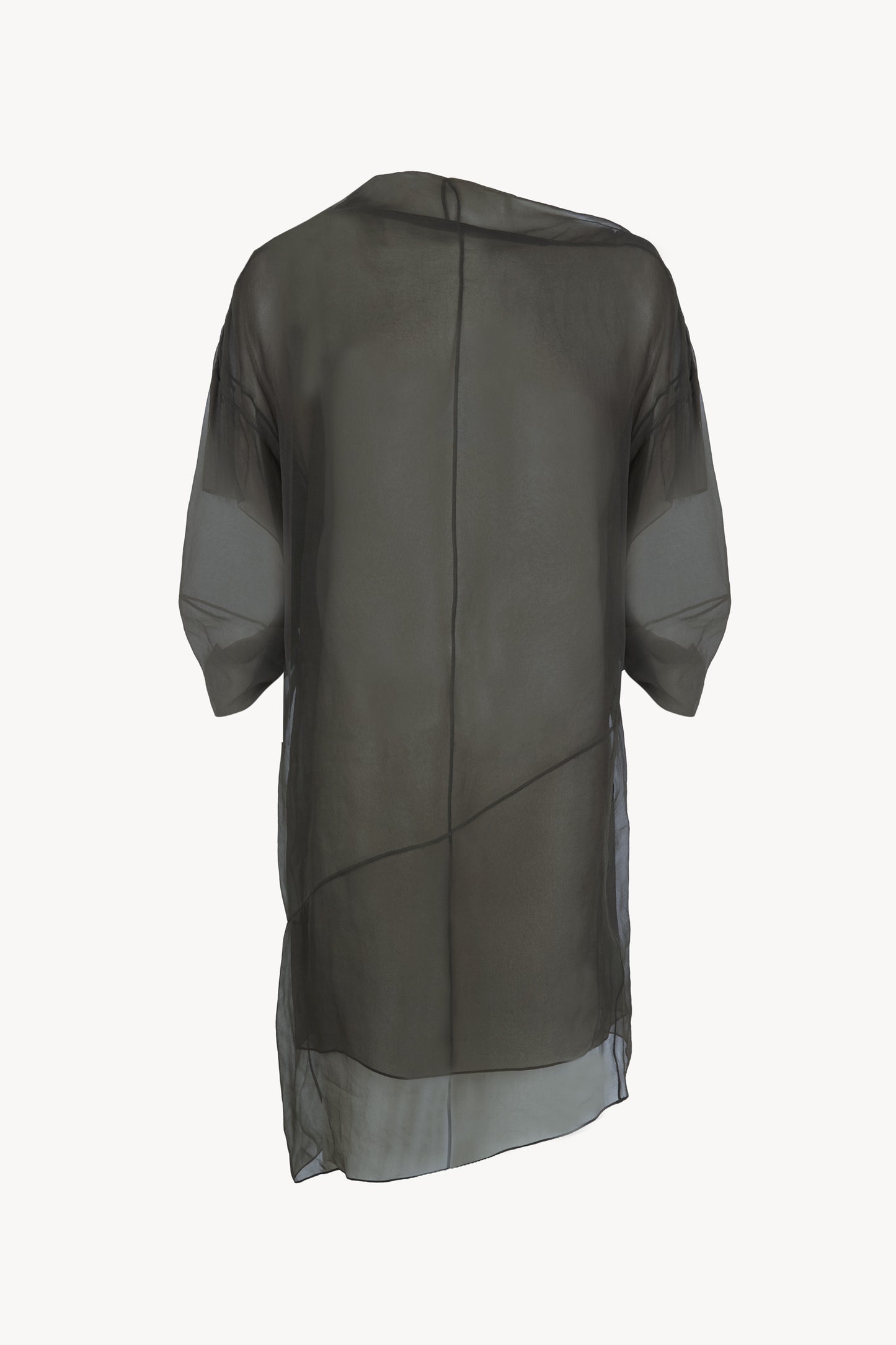 Elke, charcoal grey oversized silk chiffon top