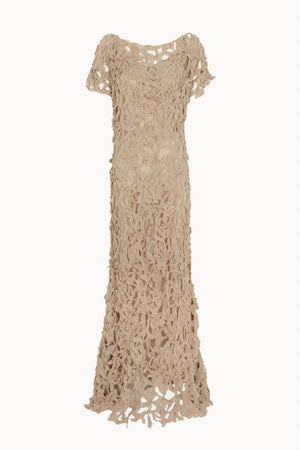 Embull, vestido de bambula de seda beige oscuro