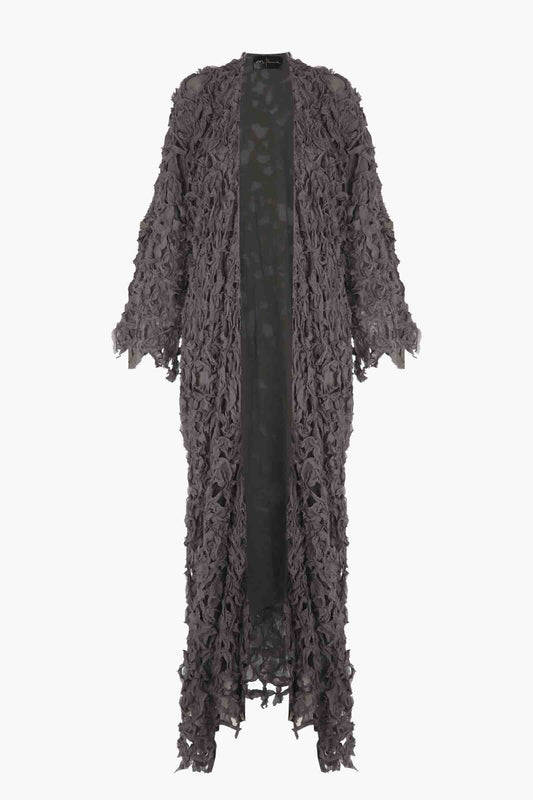 Embull, chaqueta de bambula de seda gris oscuro