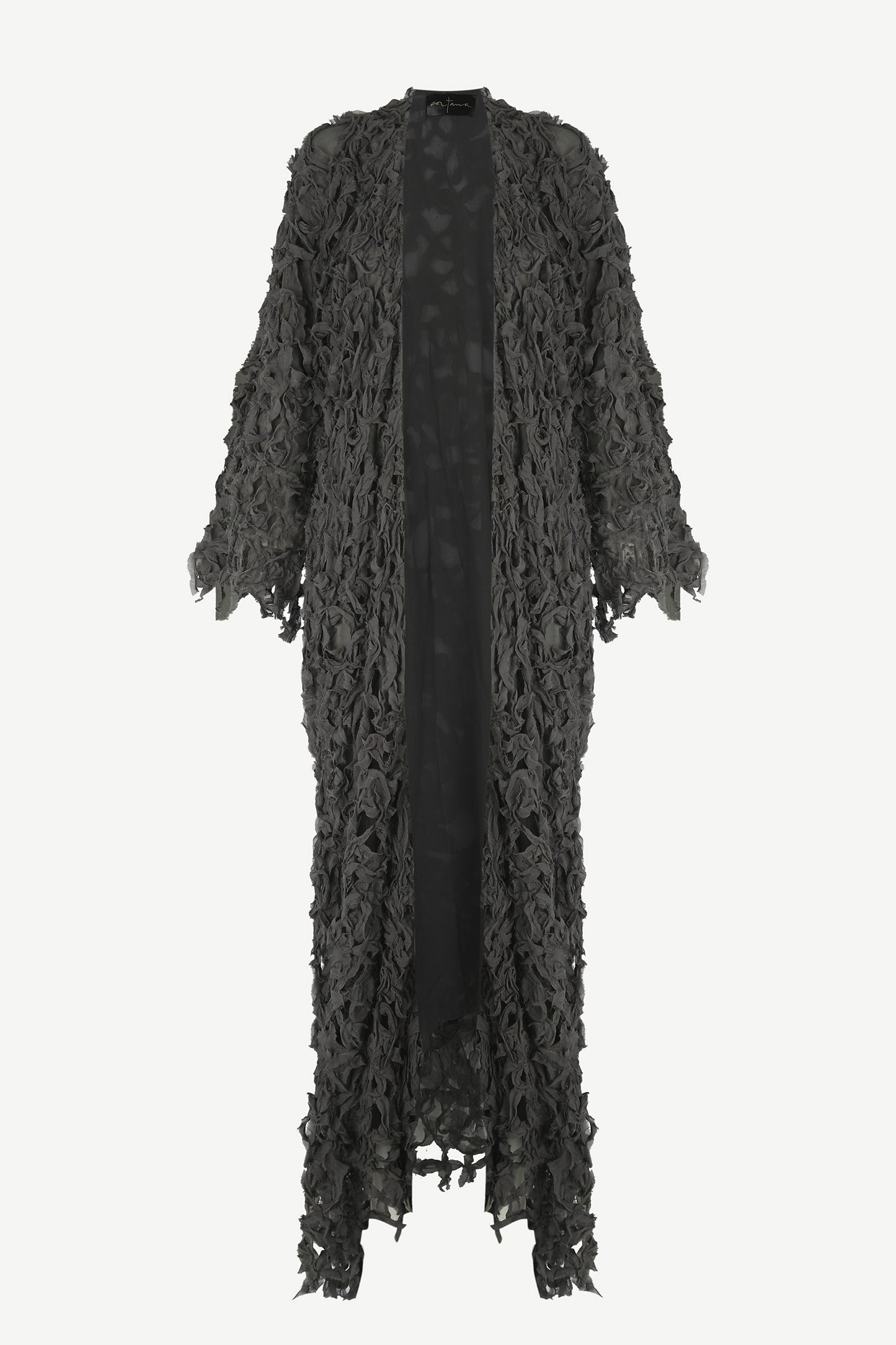 Embull, chaqueta de bambula de seda gris oscuro