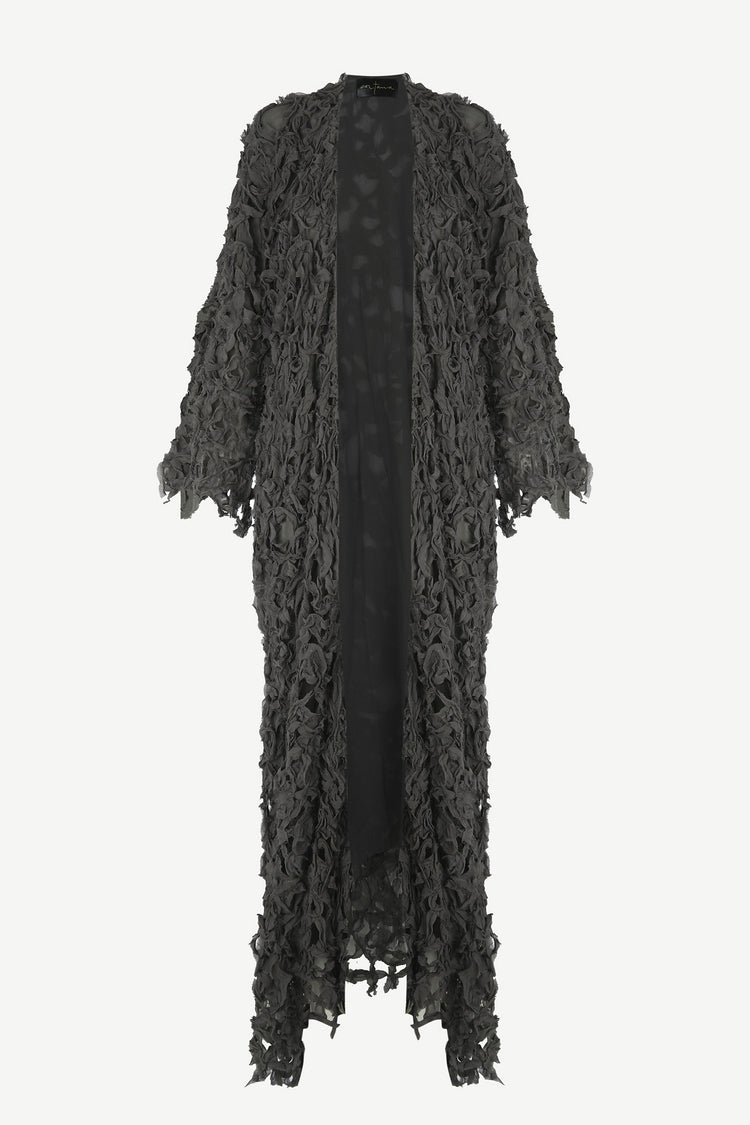 Embull, dark grey silk crinkle jacket