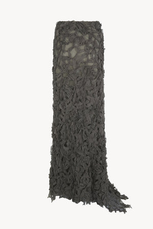 Embull, falda de bambula de seda gris oscuro