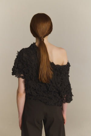 Embull, dark grey silk bambulla top