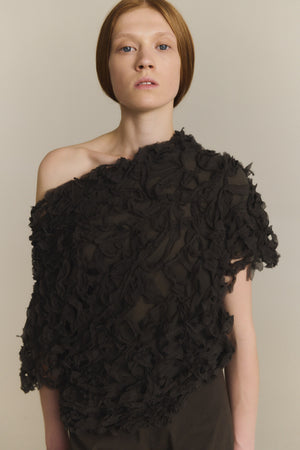 Embull, dark grey silk bambulla top