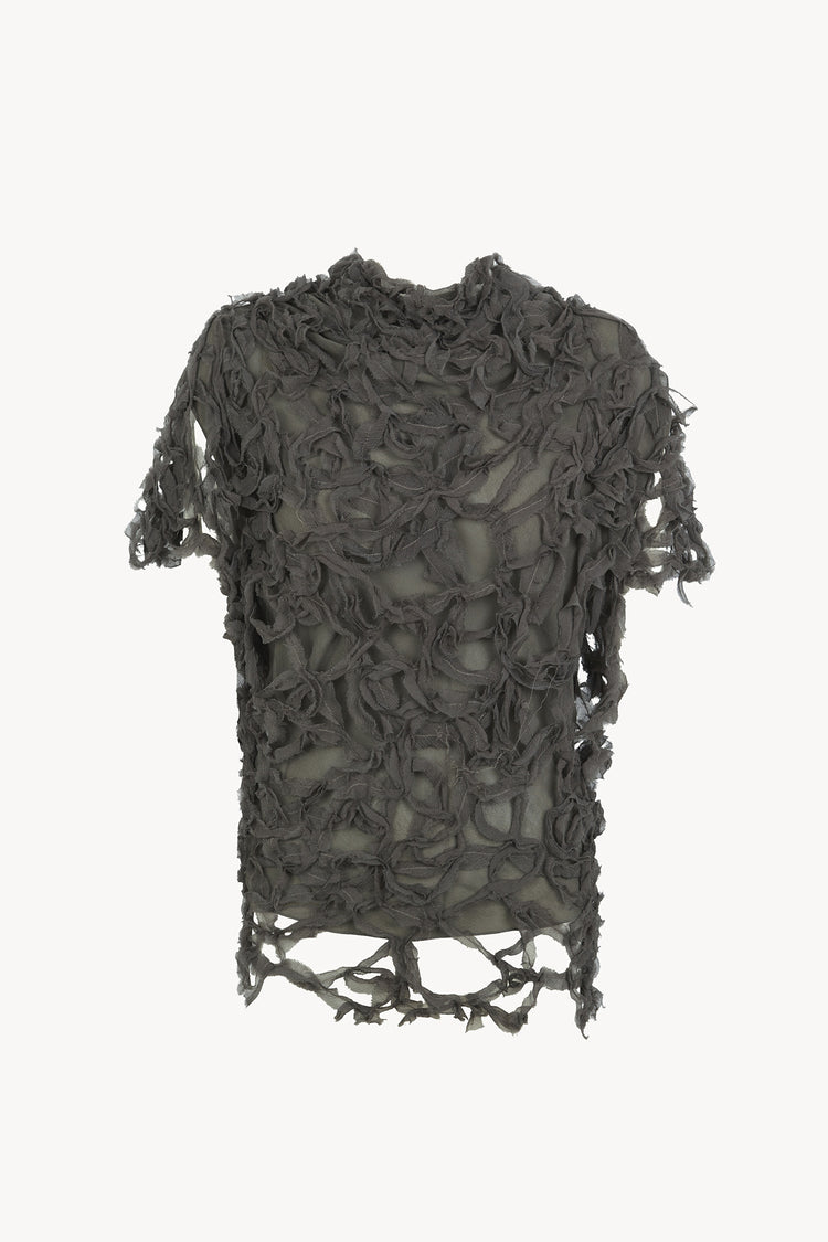 Embull, dark grey silk bambulla top