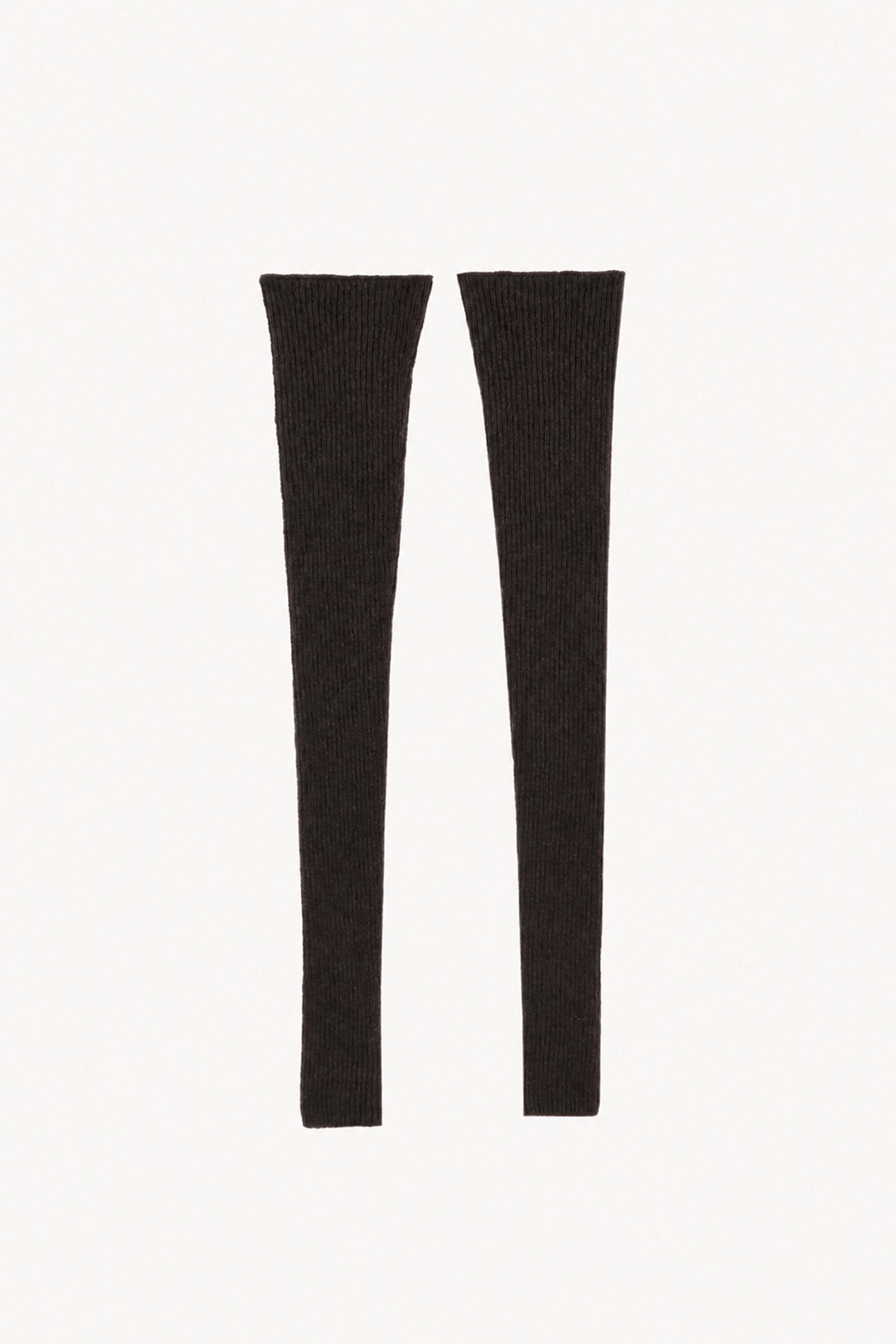 Erika, dark brown knit arm warmers