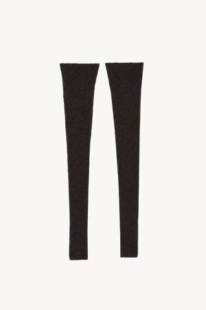 Erika, dark brown knit arm warmers
