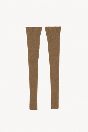 Erika, tobacco knit arm warmers