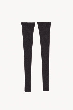 Erika, night green knit arm warmers