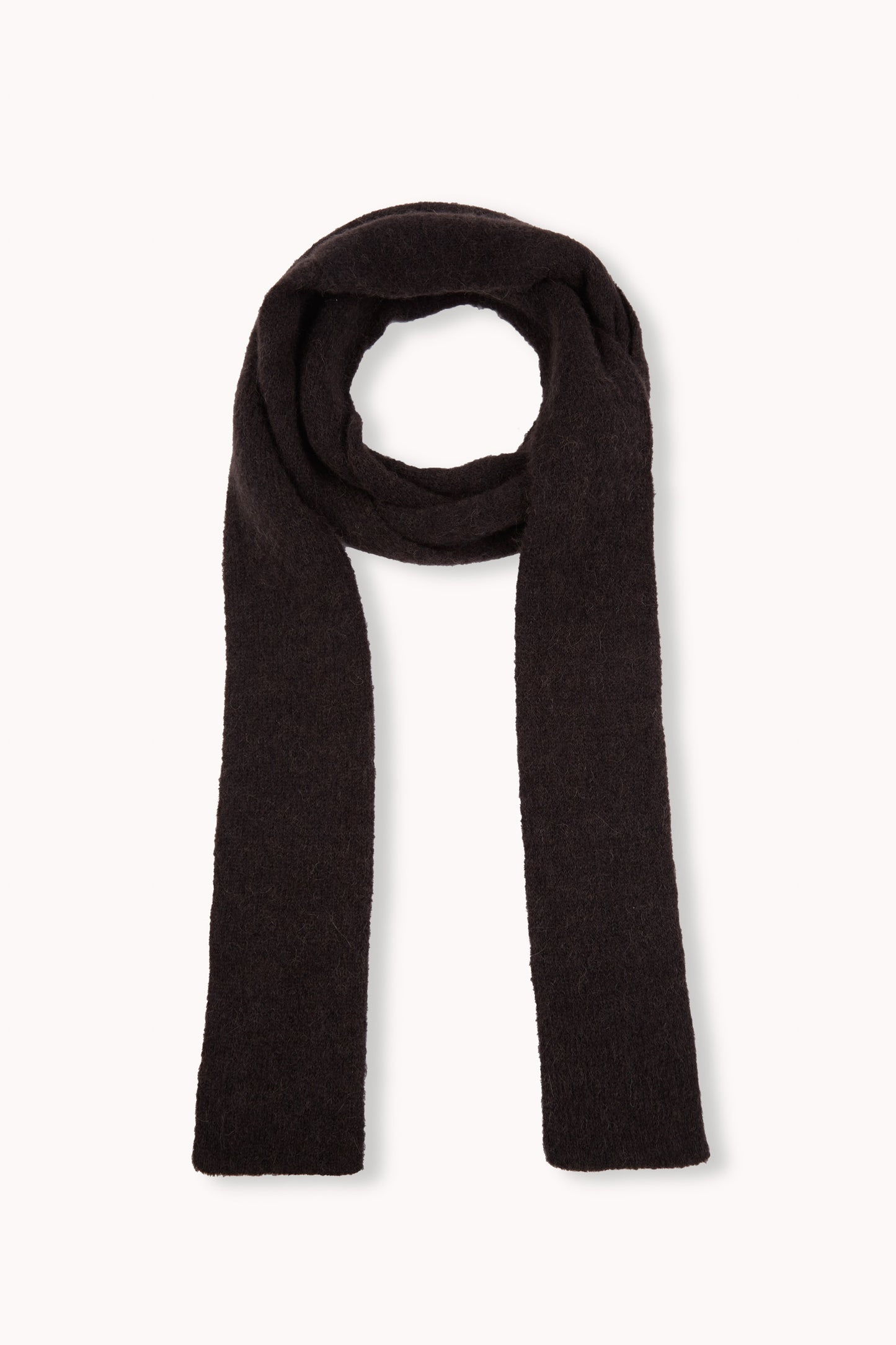 Erika, dark brown wool and silk knit scarf
