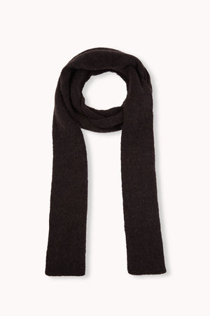 Erika, dark brown wool and silk knit scarf