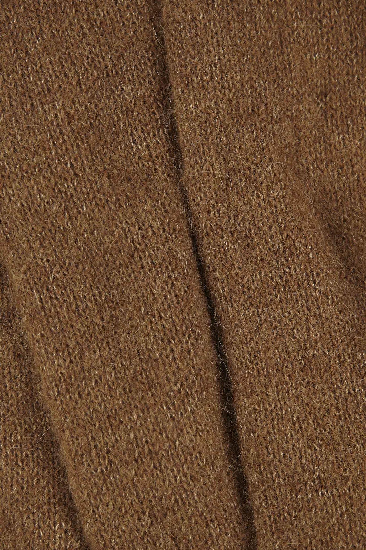 Erika, tobacco wool and silk knit scarf