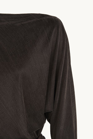 Espera, vestido largo marron oscuro
