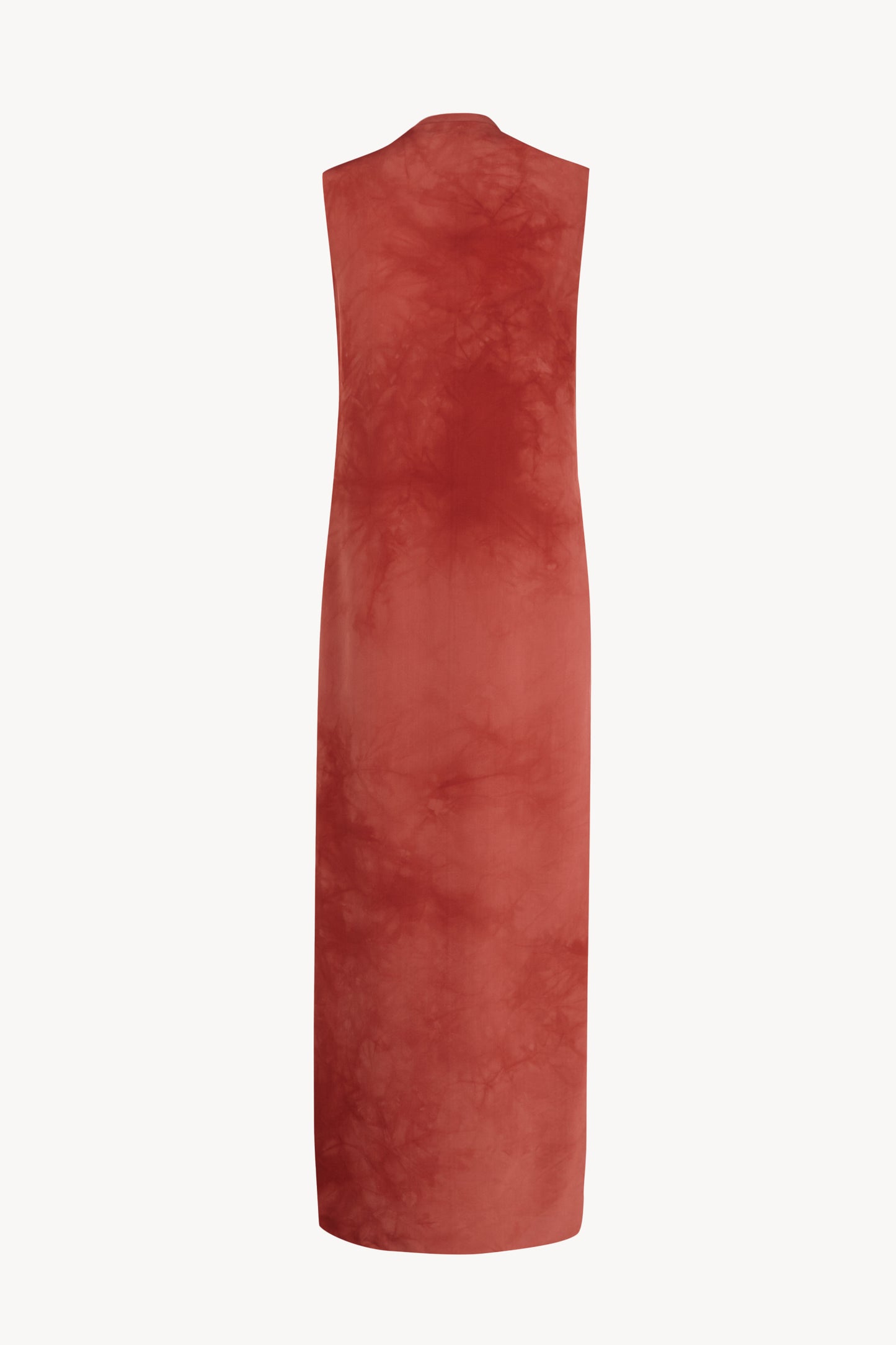 Estela, vestido envolvente de crepe de seda rojo carmin maltinto