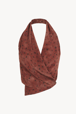 Etna, dot print silk top