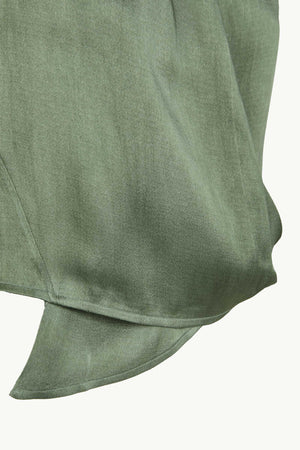 Etna, top de seda aguamarina maltinto