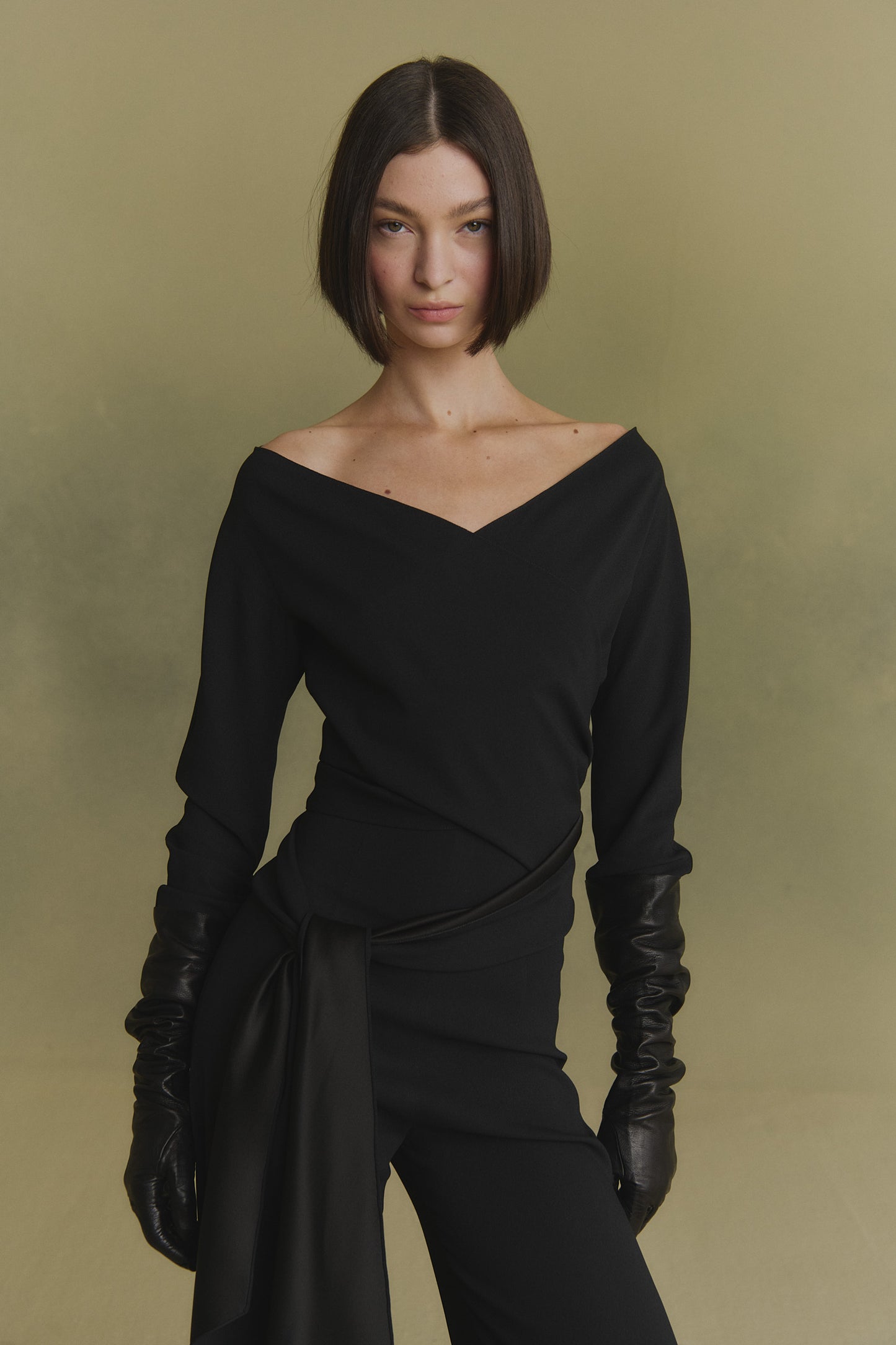 Ever, black wrap top