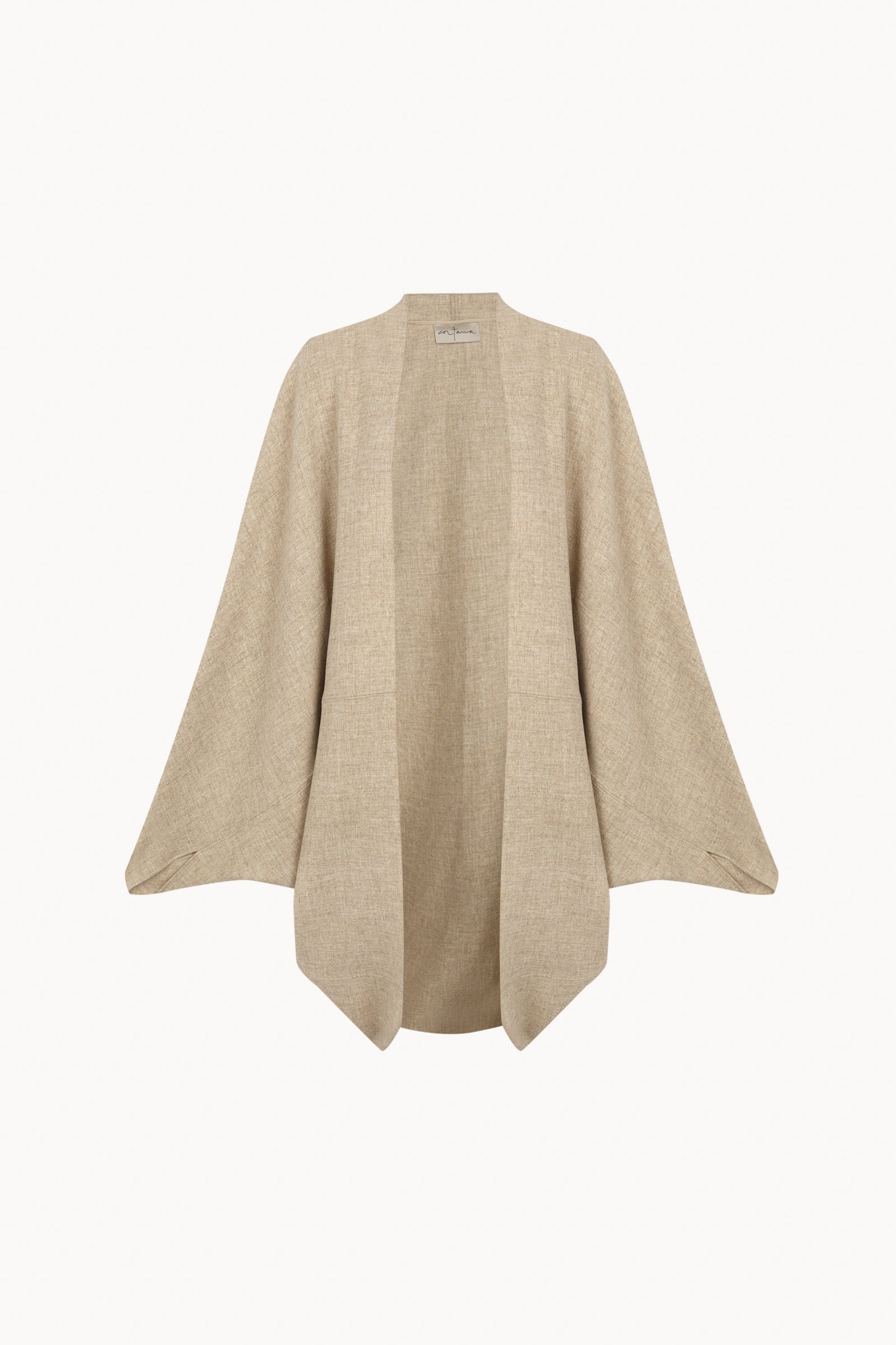 Fabiola, beige melange cocoon wool coat
