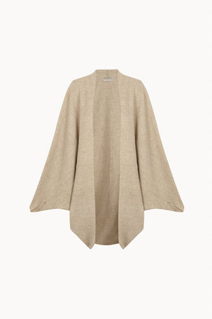 Fabiola, beige melange cocoon wool coat