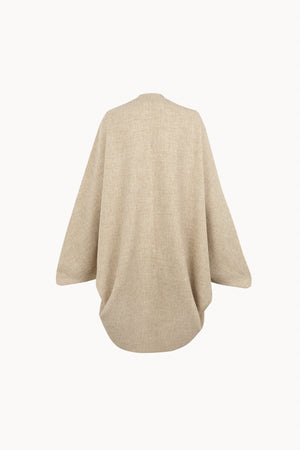 Fabiola, beige melange cocoon wool coat