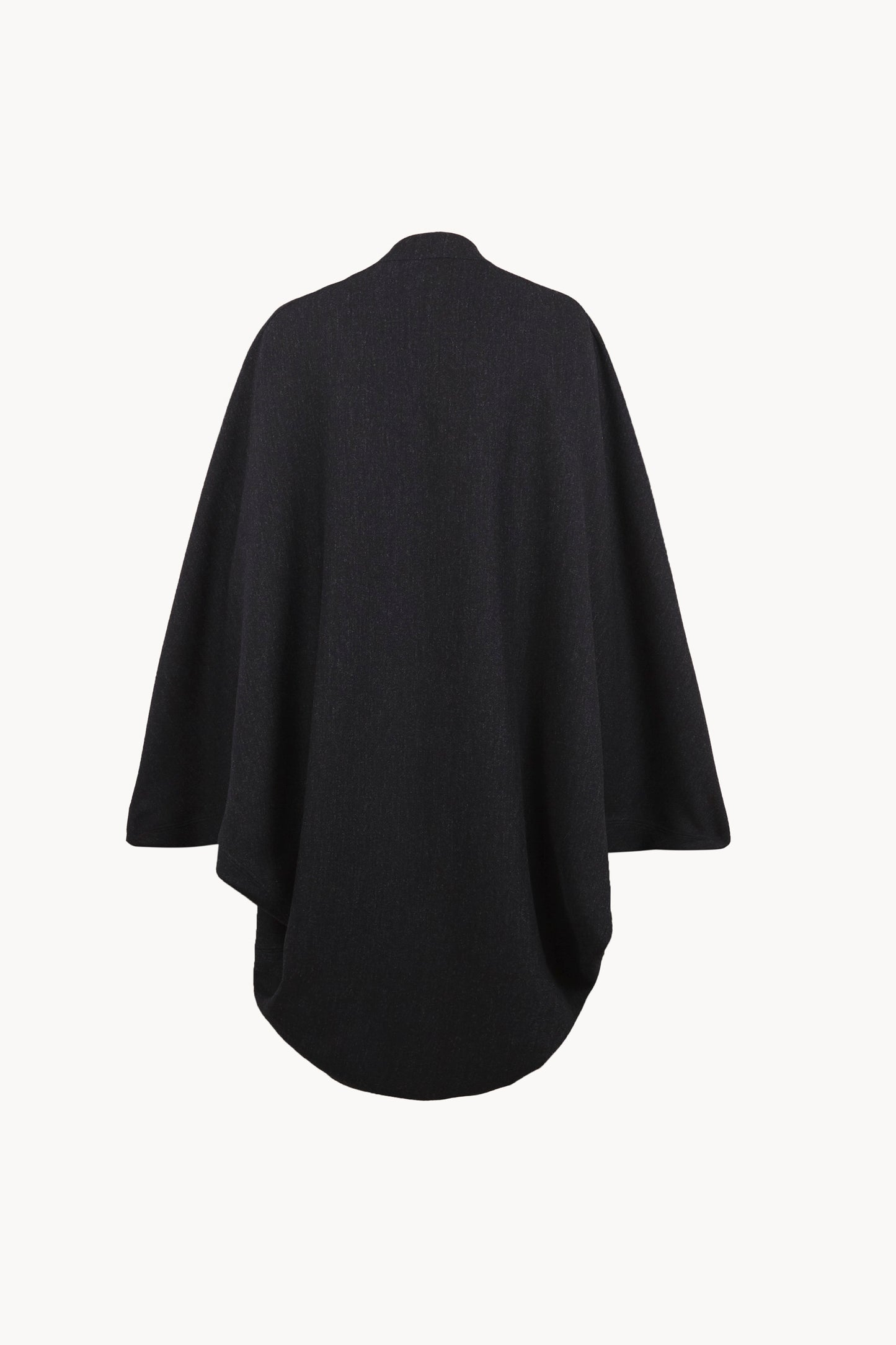 Fabiola, black melange cocoon wool coat