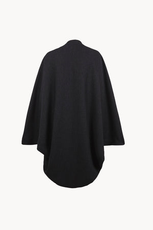 Fabiola, black melange cocoon wool coat