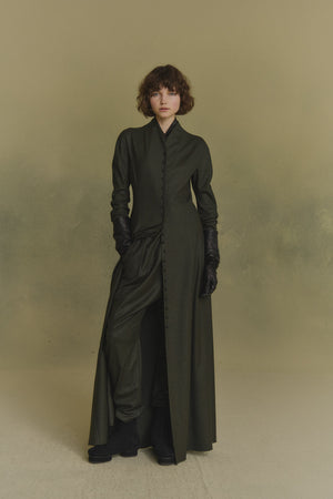 Fabula, dark green virgin wool dress