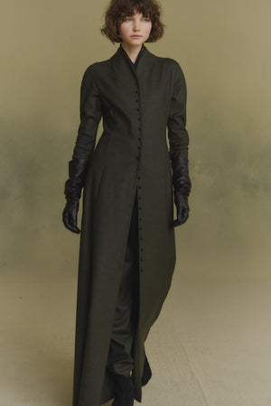 Fabula, dark green virgin wool dress