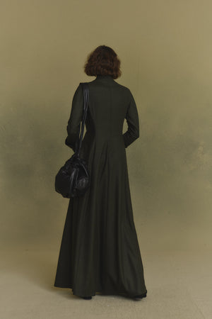 Fabula, dark green virgin wool dress