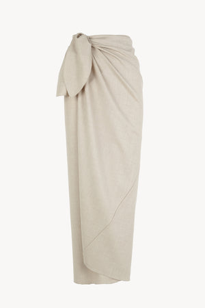 Fabula, beige virgin wool pareo skirt