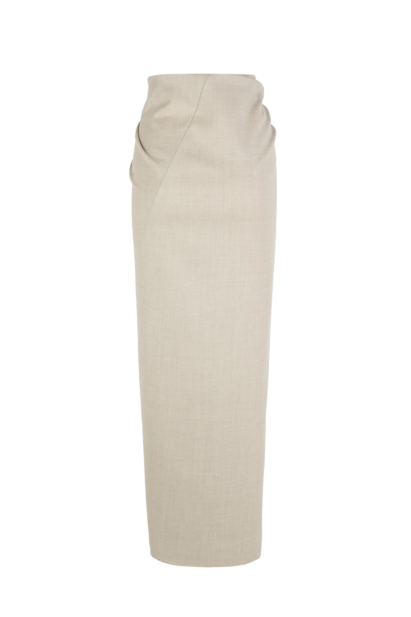 Fabula, beige virgin wool pareo skirt