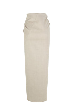 Fabula, beige virgin wool pareo skirt