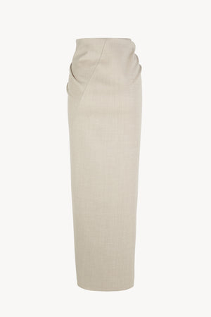 Fabula, beige virgin wool pareo skirt