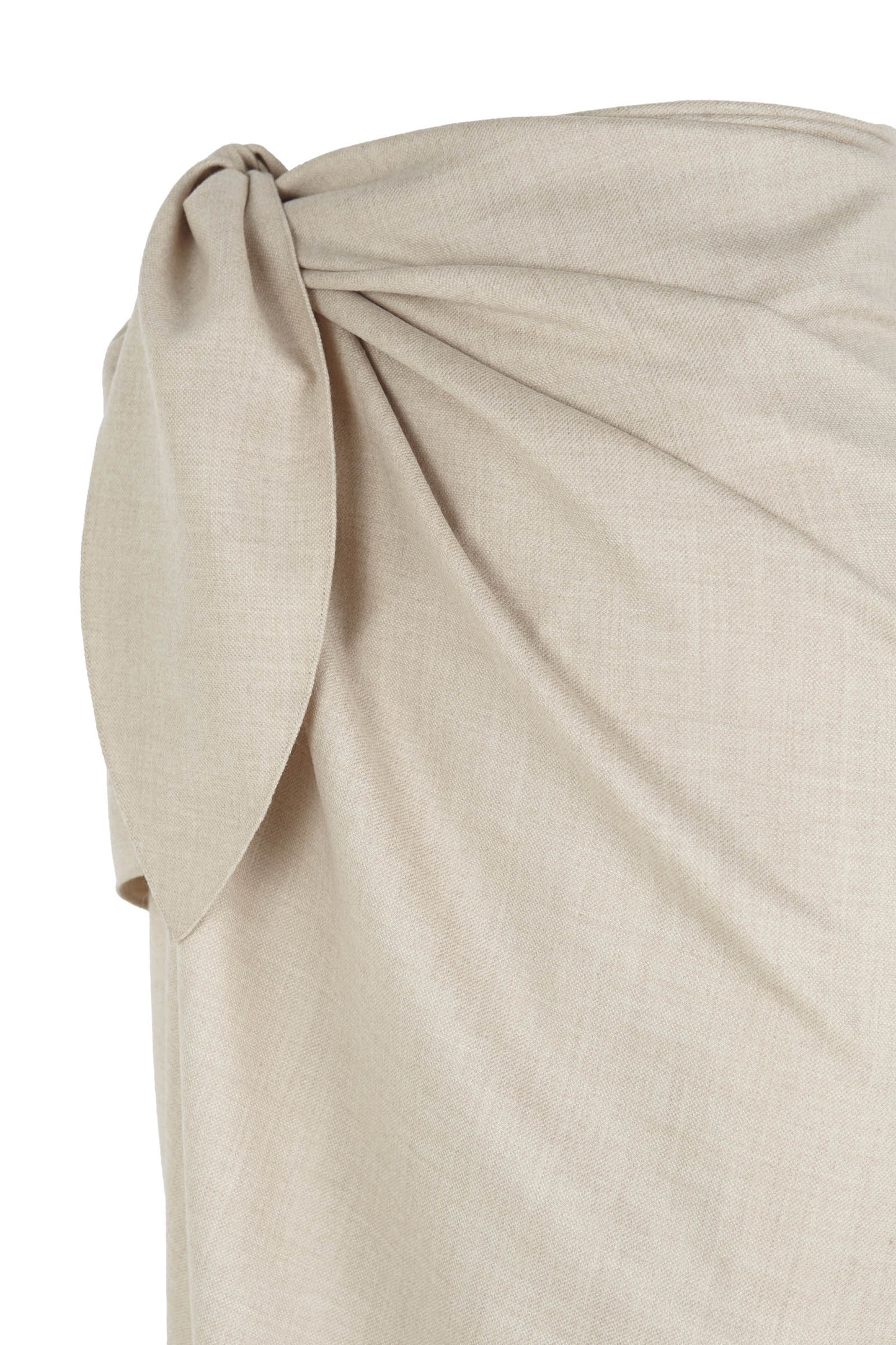 Fabula, beige virgin wool pareo skirt