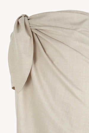 Fabula, beige virgin wool pareo skirt
