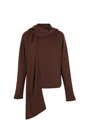 Fabula, chocolate virgin wool top