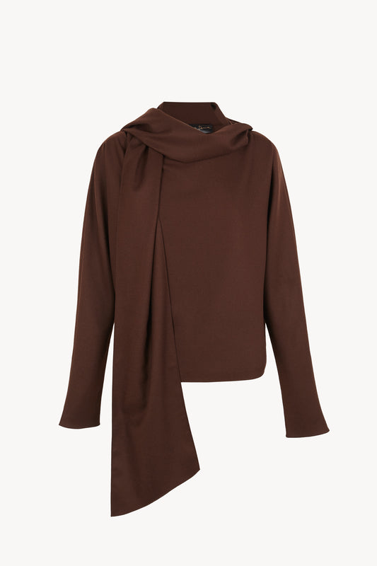 Fabula, top de lana virgen chocolate