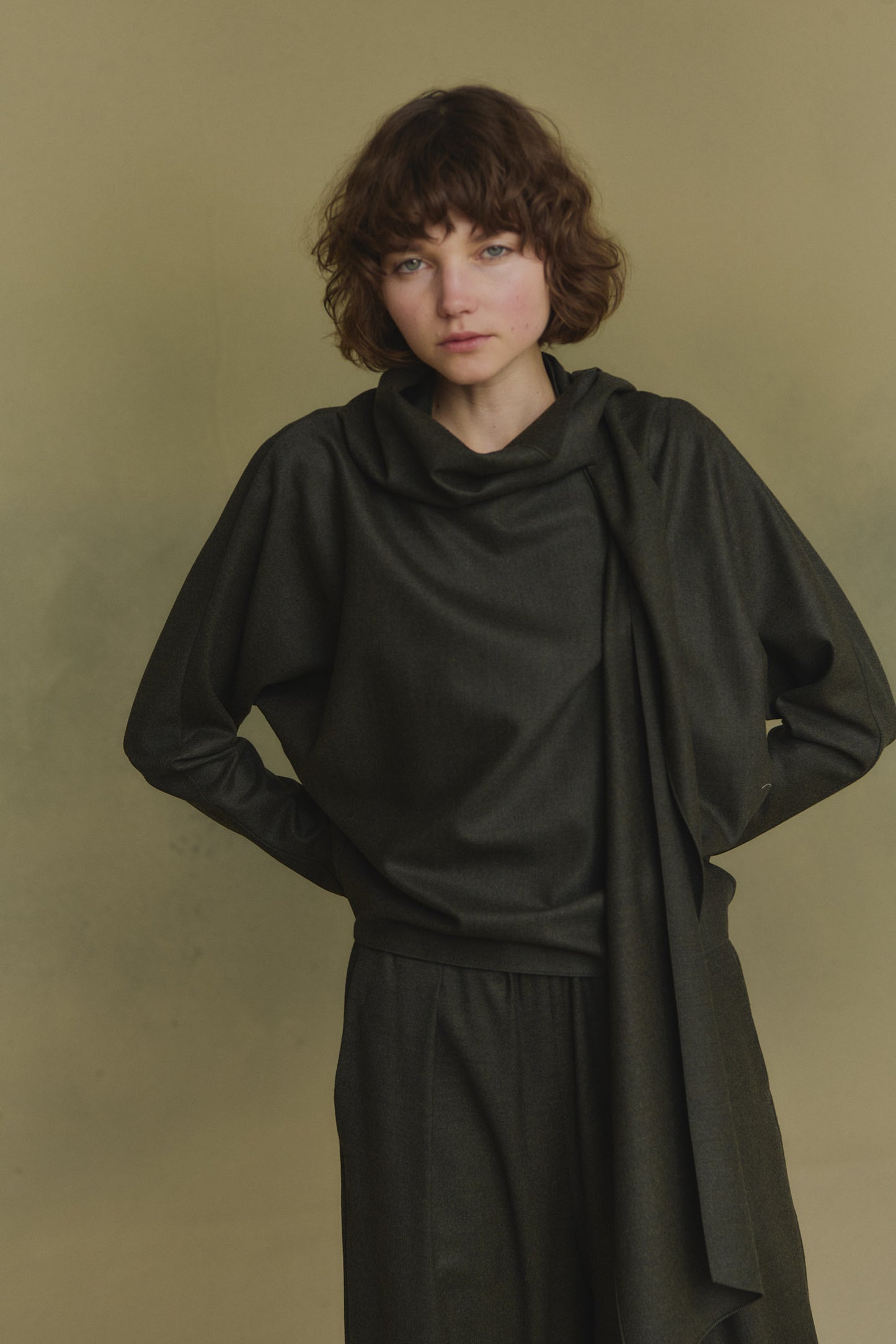 Fabula, green virgin wool top