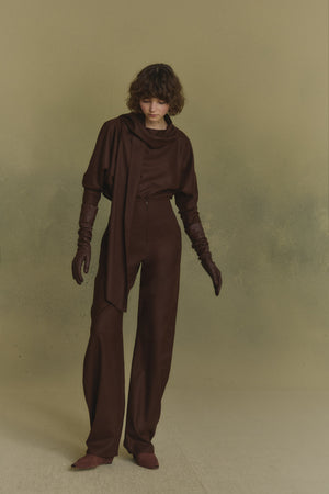 Fabula, chocolate virgin wool top