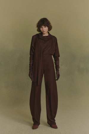 Fabula, chocolate virgin wool top