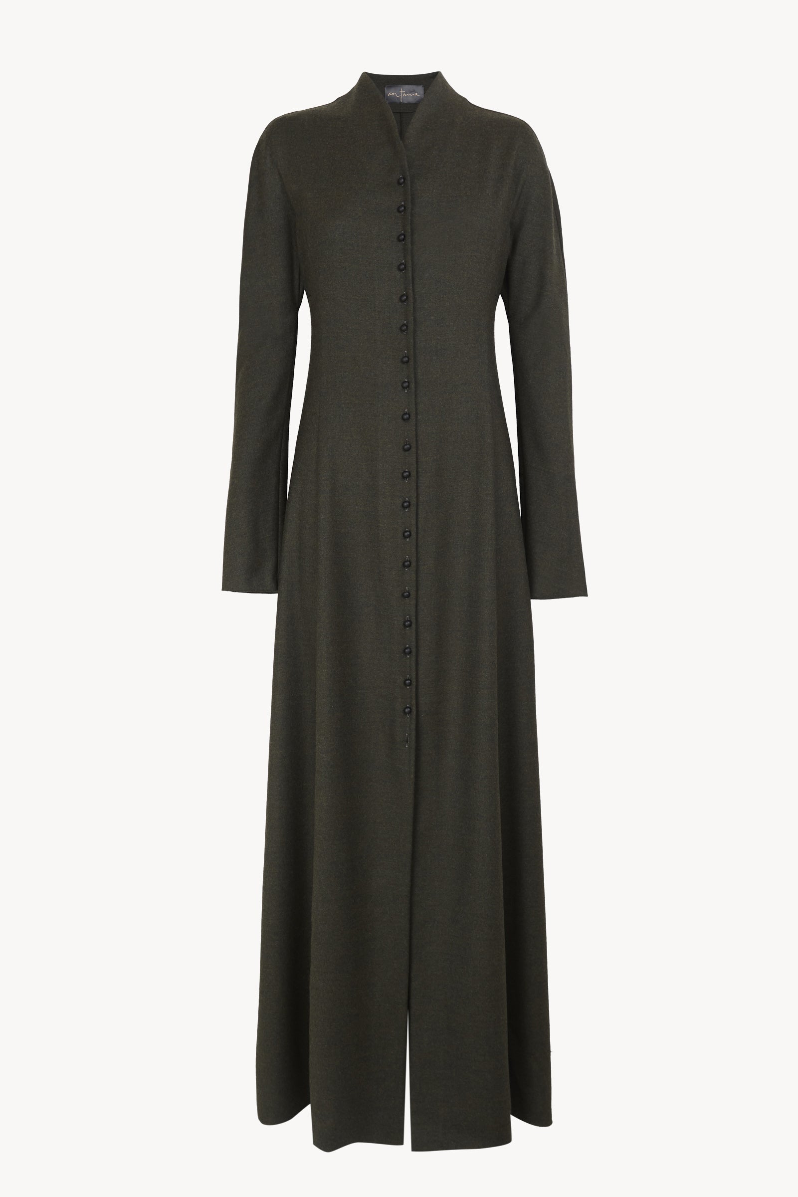 Fabula, vestido de lana virgen verde oscuro