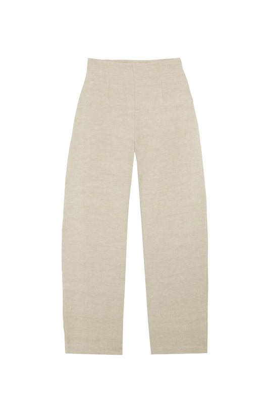 Fania, linen and viscose stone grey pants