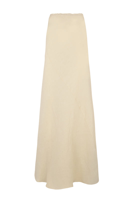 Fania, vanilla linen and silk skirt