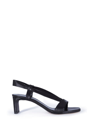 Fedra, black sandals in black leather