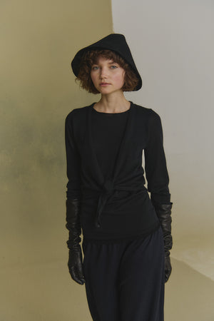 Fio, cardigan de punto cachemir negro