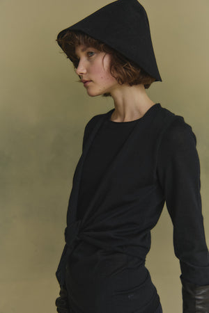 Fio, cardigan de punto cachemir negro