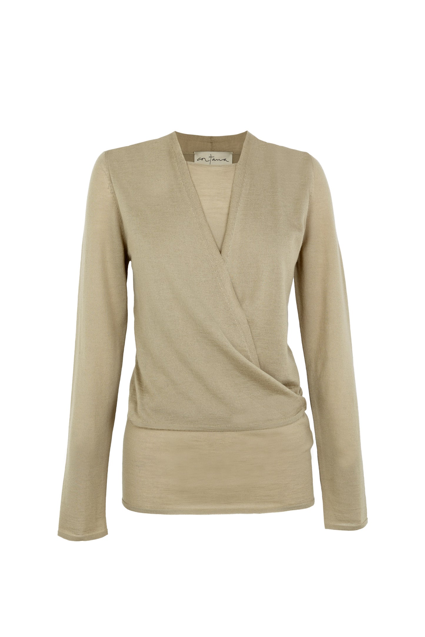 Fio, dark beige cashmere cardigan