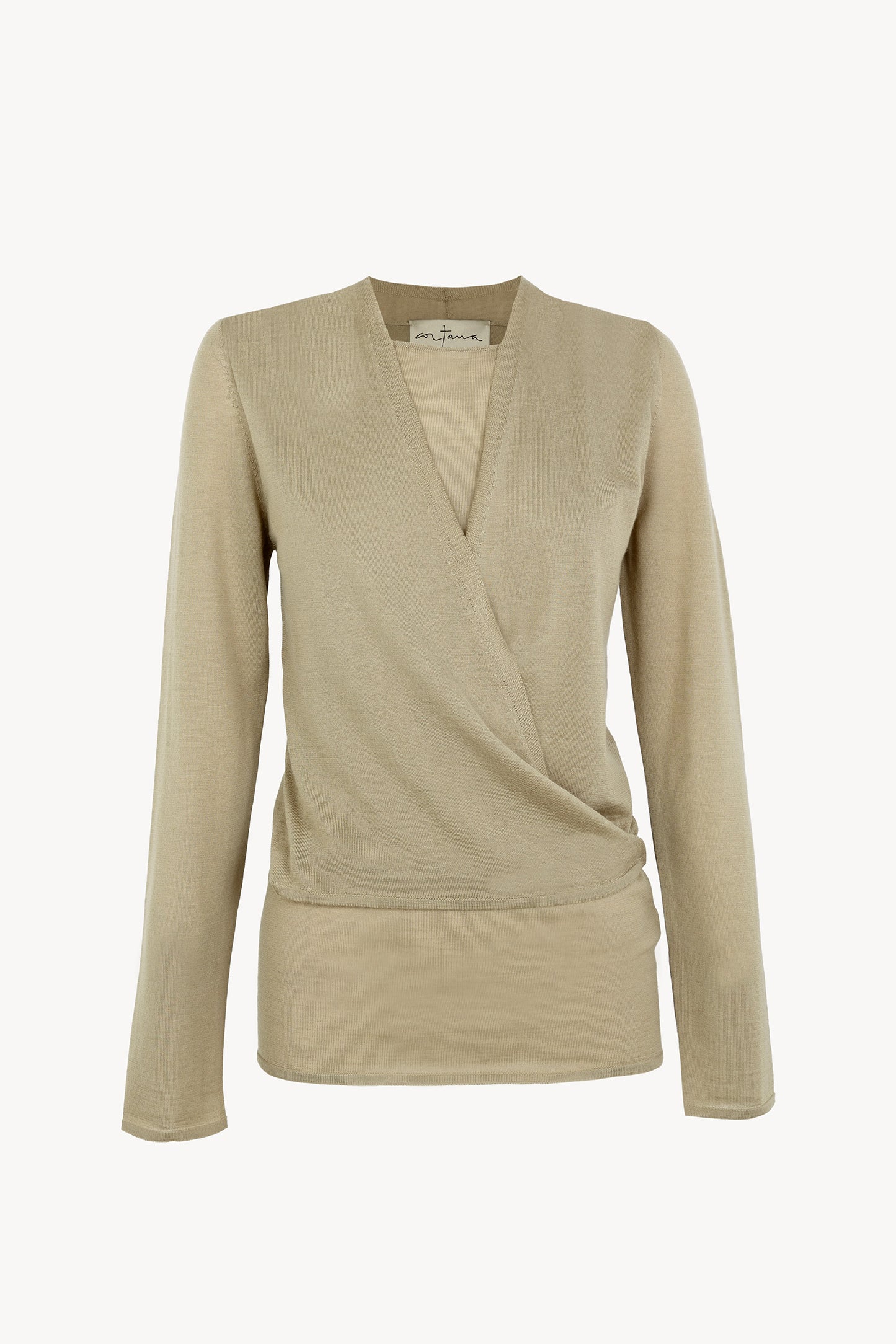 Fio, dark beige cashmere cardigan