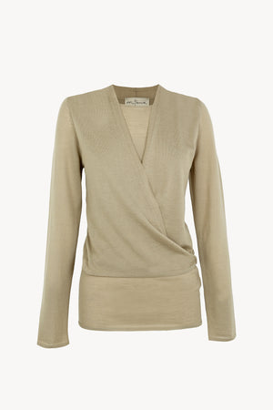 Fio, dark beige cashmere cardigan