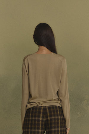 Fio, dark beige cashmere sweater